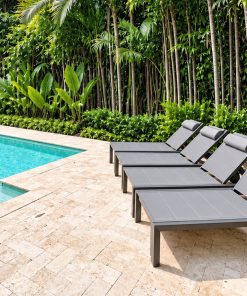 Cali Padded Sling Chaise with headrest and wheels