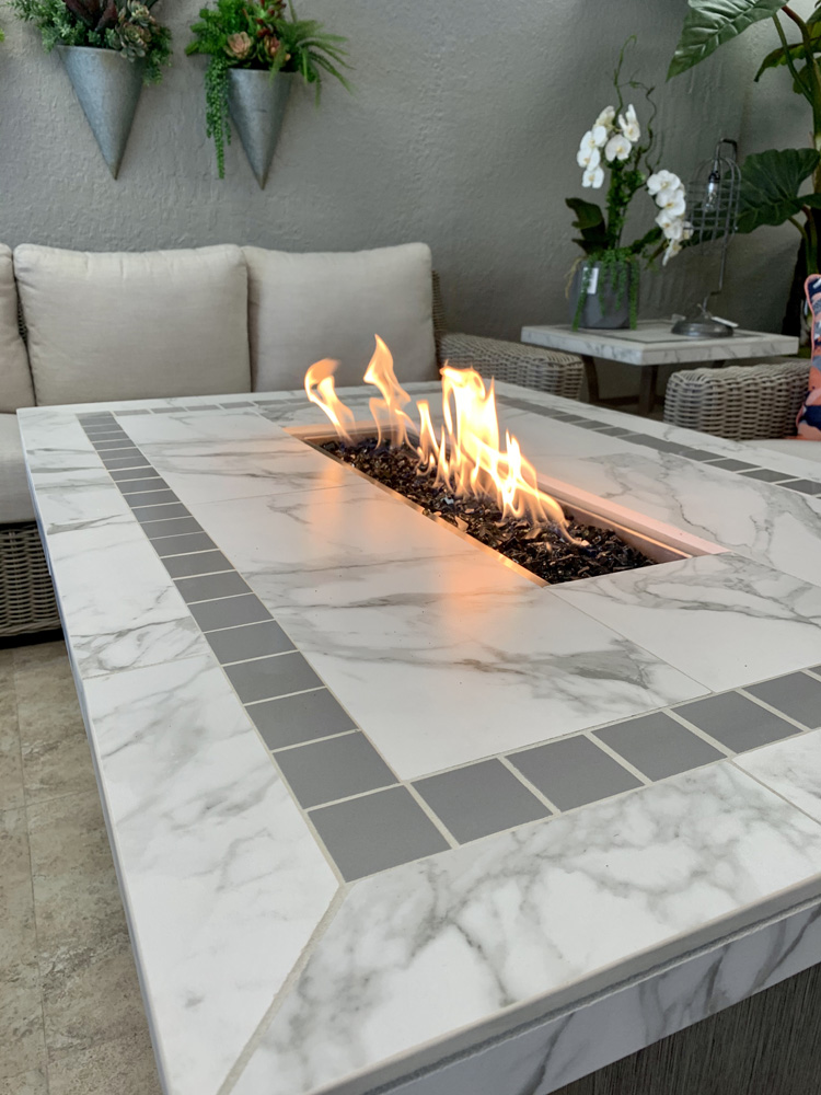 The Milan Fire Pit Rectangular Patio And Table